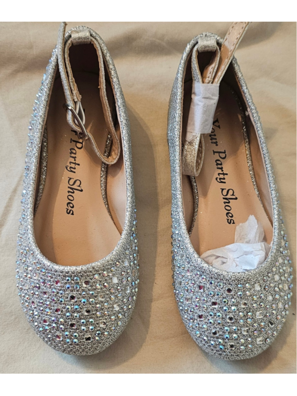 Girls Your Party Shoes Lanie Dress Shoes Silver Size 8 Toddler - Picture 3 of 6